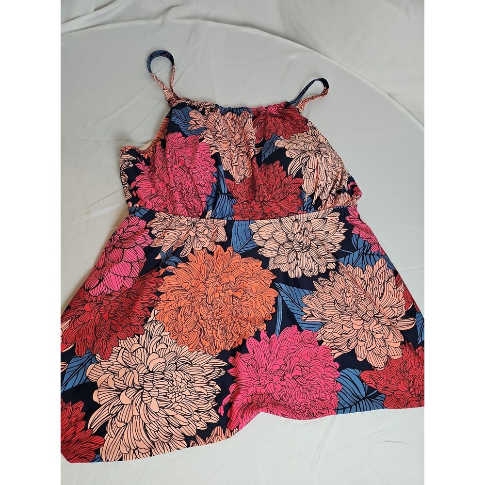 Kona Sol Women's 24W Floral Tankini Swim Top Plus Size 24W
